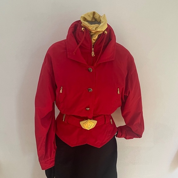 Bogner Women's Red and Gold Ski Jacket - Picture 1 of 8